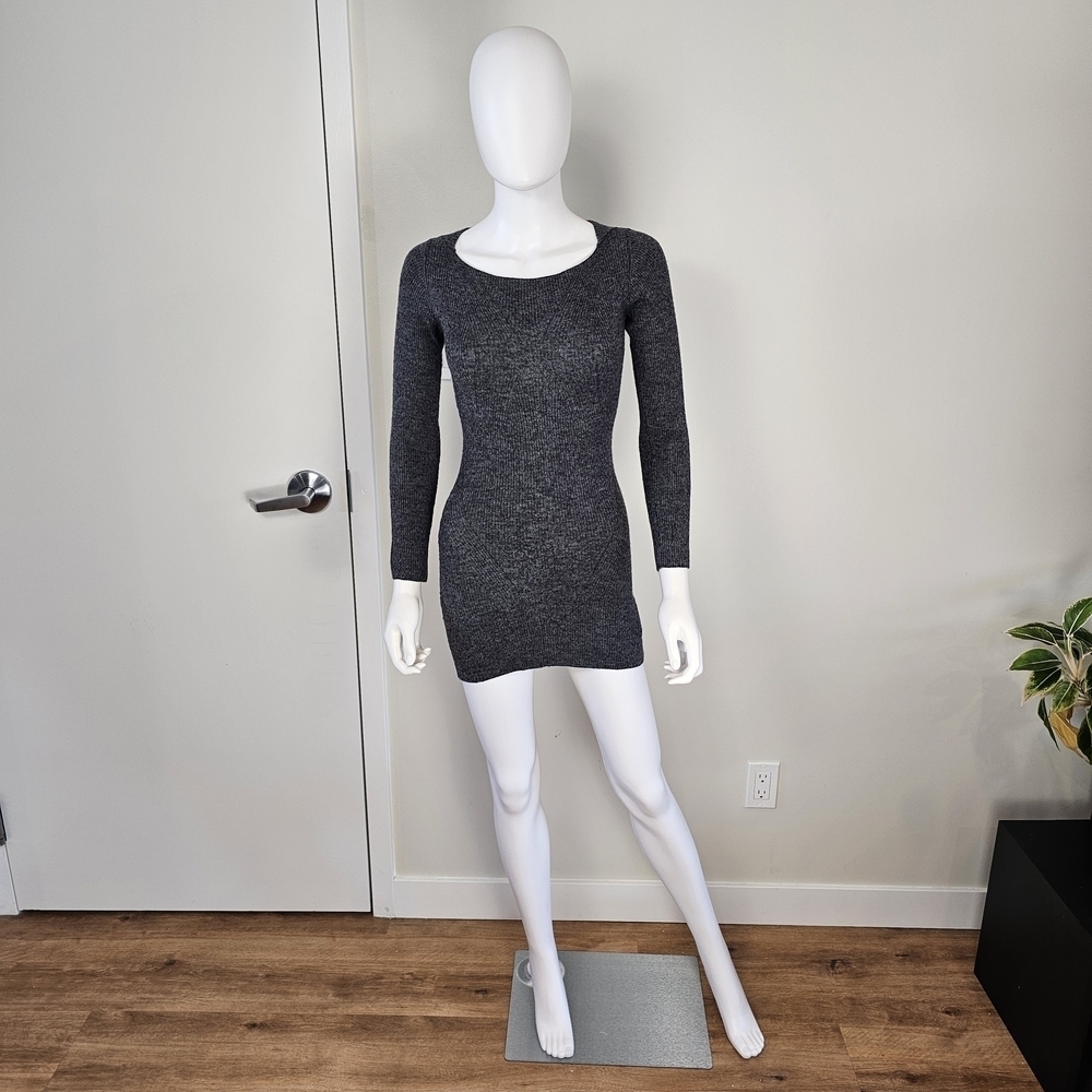 G-Star Rujara Knit Dark Grey Long Sleeve Sweater Dress Sz XS